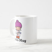 Cute Scientist/Chemist Girl met Flask Koffiemok (Voorkant links)
