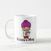 Cute Scientist/Chemist Girl met Flask Koffiemok (Links)