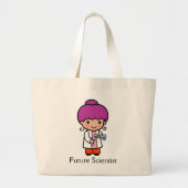 Cute Scientist/Chemist Girl met Flask Large Tot Grote Tote Bag (Voorkant)