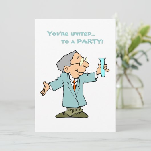 Cute Scientist in Lab Coat Kaart (Staand voorkant)