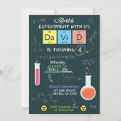 Cute Scientist Laboratory Birthday Party Invite Kaart (Voorkant)