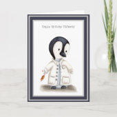 Cute Scientist Penguin Personalized Birthday Kaart (Voorkant)