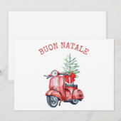 Cute Scooter Buon Natale Vakantie Groet  Feestdagenkaart (Voorkant / Achterkant)