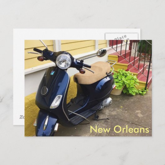 Cute Scooter in New Orleans Marigny Briefkaart (Voorkant / Achterkant)