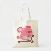 Cute Scooter Riding Cartoon Pig Tote Bag (Voorkant)