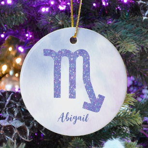 Cute Scorpio Astrology Sign Aangepast voor Kerstmi Keramisch Ornament