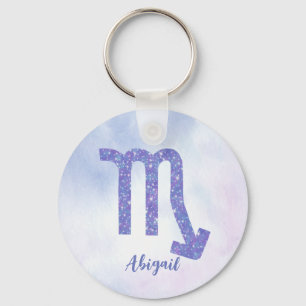 Cute Scorpio Astrology Sign Speciaal Paars Sleutelhanger