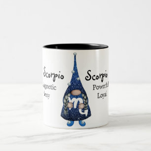 Cute Scorpio Gnome Zodiac Sign Tweekleurige Koffiemok