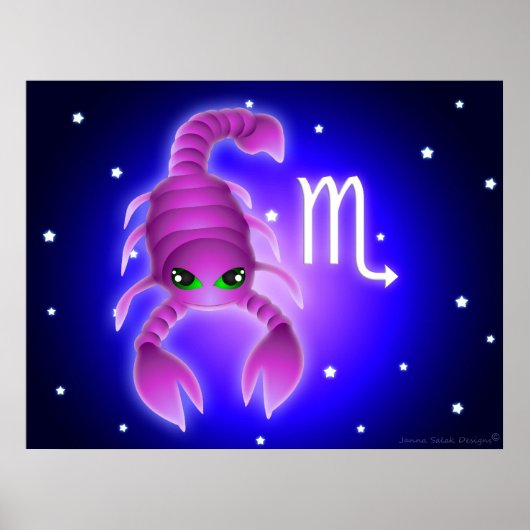 Cute Scorpio Zodiac Poster (Voorkant)