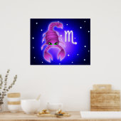 Cute Scorpio Zodiac Poster (Keuken)