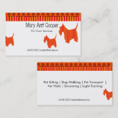 Cute Scott Terrier Pet Services | Pet Care Visitekaartje (Voorkant / Achterkant)