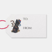 Cute Scottie die Bagpipes afspeelt Cadeaulabel (Achterkant Horizontaal)