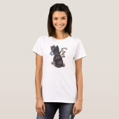 Cute Scottie die Bagpipes afspeelt T-shirt (Voorkant volledig)