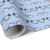 Cute Scottie Dog Eyeglass Patroon Cadeaupapier (Rol Hoek)
