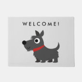 Cute Scottie Dog met Red Collar Welcome Deurmat (Voorkant)