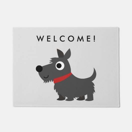 Cute Scottie Dog met Red Collar Welcome Deurmat (Voorkant)