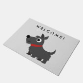 Cute Scottie Dog met Red Collar Welcome Deurmat (Schuin)