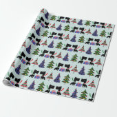 Cute Scottie Dogs en kerstbomen Pattern Cadeaupapier (Uitgerold)