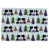 Cute Scottie Dogs en kerstbomen Pattern Groot Cadeauzakje (Achterkant)