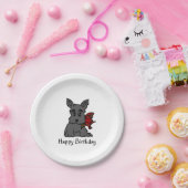 Cute Scottie Puppy Personaliseren Papieren Bordje (Feest)