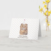 Cute Scottish Fold Short Hair Cat met Party Pet Kaart (Gele Bloem)