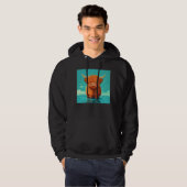 Cute Scottish Highland Cow Illustration Little Hor Hoodie (Voorkant volledig)