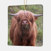 Cute Scottish Highland Koe Keramisch Ornament (Links)