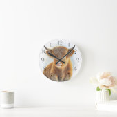 Cute Scottish Highlander Koe Ronde Klok (Huis)