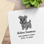 Cute Scottish Terrier Dog Address Rubberstempel