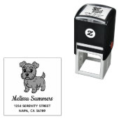 Cute Scottish Terrier Dog Address Zelfinktende Stempel (In situ)