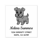 Cute Scottish Terrier Dog Address Zelfinktende Stempel (Design)