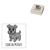 Cute Scottish Terrier Dog Custom Name Rubberstempel (Gestempeld)