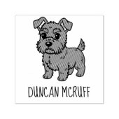 Cute Scottish Terrier Dog Custom Name Zelfinktende Stempel (Design)