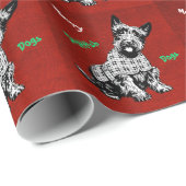 CUTE SCOTTISH TERRIER DOG, MERRY CHRISTMAS SCOTTIE CADEAUPAPIER (Rol Hoek)