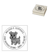 Cute Scottish Terrier Dog Round Address Rubberstempel (Gestempeld)