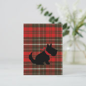 Cute Scotty Dog & Red Tartan Briefkaart (Staand voorkant)