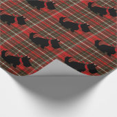 Cute Scotty Dog & Red Tartan Cadeaupapier (Hoek)