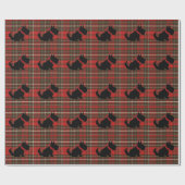 Cute Scotty Dog & Red Tartan Cadeaupapier (Vlak)