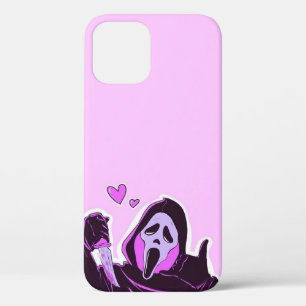 Cute Scream Mask op Roze Achtergrond Case-Mate iPhone Case