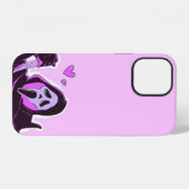 Cute Scream Mask op Roze Achtergrond iPhone Hoesje (Achterkant horizontaal)