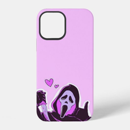 Cute Scream Mask op Roze Achtergrond iPhone Hoesje (Achterkant)