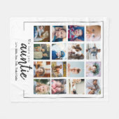 Cute script 16 foto collage tante gift fleece deken (Voorkant (Horizontaal))