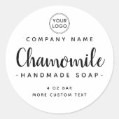 Cute script aangepaste logo white product label (Voorkant)