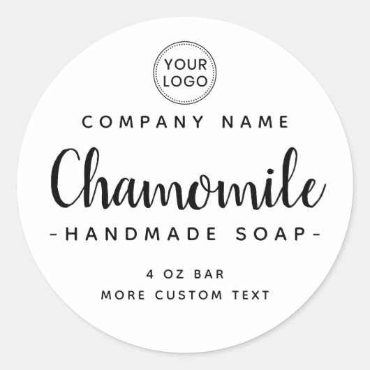 Cute script aangepaste logo white product label (Voorkant)