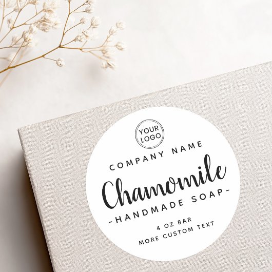 Cute script aangepaste logo white product label