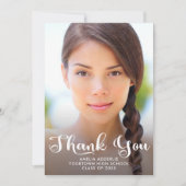 Cute Script Afstuderen 2 Foto Hartelijk dank Kaart (Voorkant)