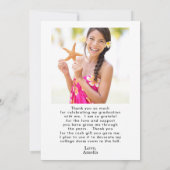 Cute Script Afstuderen 2 Foto Hartelijk dank Kaart (Achterkant)