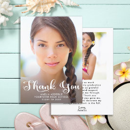 Cute Script Afstuderen 2 Foto Hartelijk dank Kaart