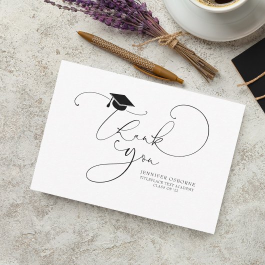 Cute Script Calligraphy Afstuderen Dankuwel