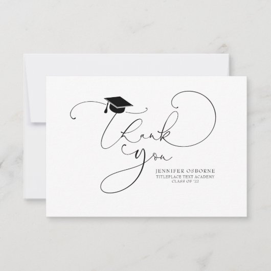 Cute Script Calligraphy Afstuderen Dankuwel (Voorkant)